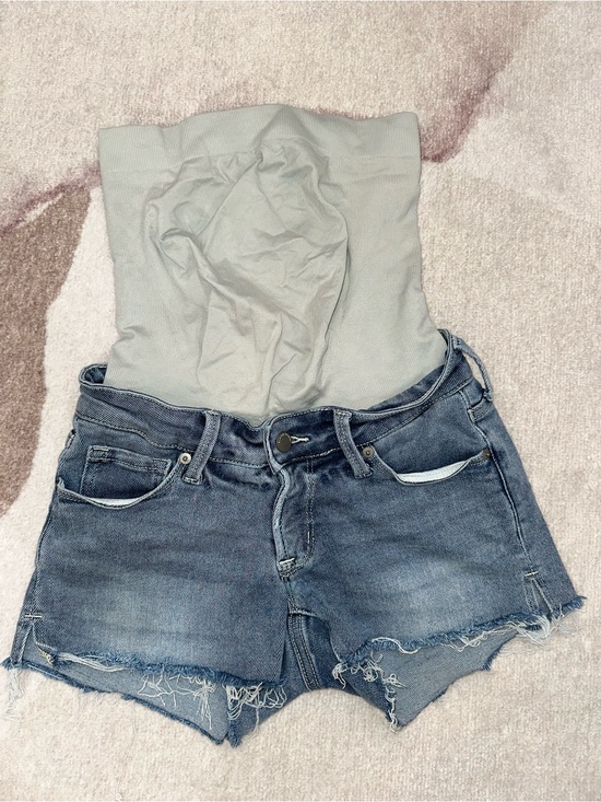 BLANQI Pants - Maternity- Denim Frayed Hem Women's Shorts